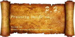 Preiszig Heléna névjegykártya